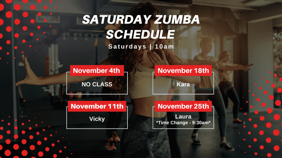 November 2023 Zumba Classes