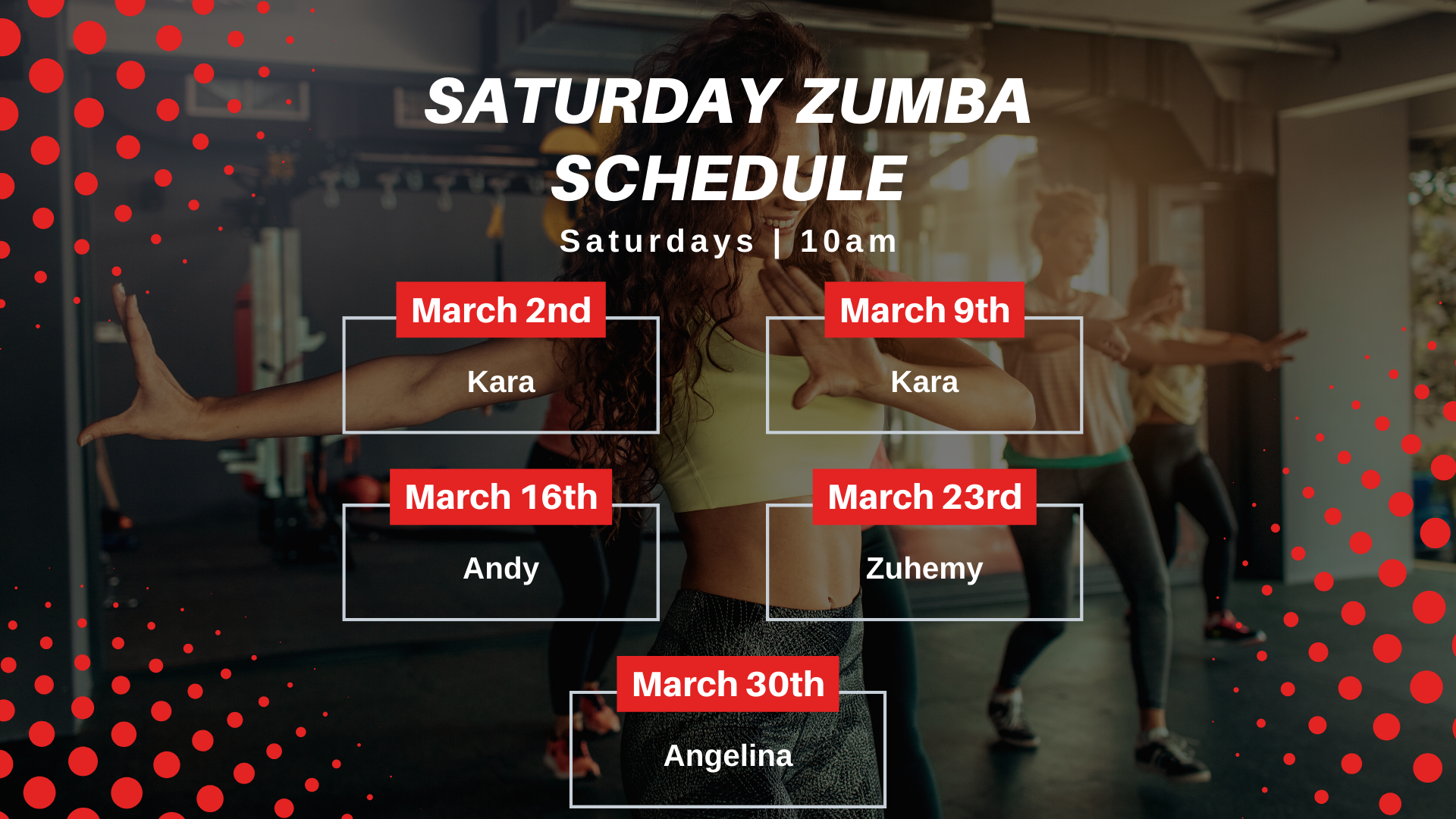 March 2024 Zumba Classes